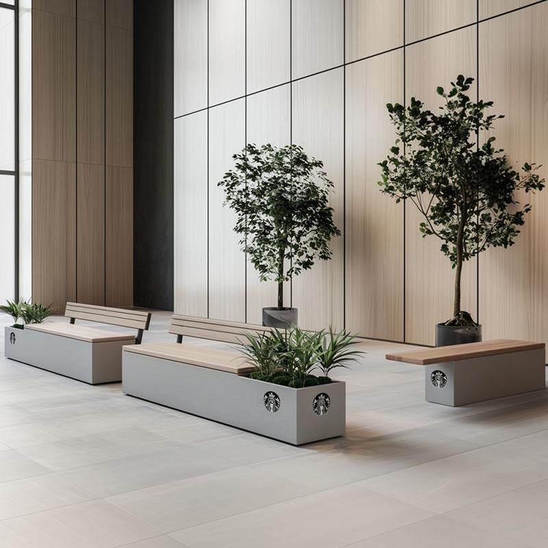 Outdoor Furniture Store - ม้านั่งในสวนสไตล์อิตาลีสำหรับตกแต่งภายนอก ร้านกาแฟสไตล์นอร์ดิก ร้านขายเสื้อผ้า เก้าอี้พักผ่อน กระถางดอกไม้ในสวน ม้านั่งยาว