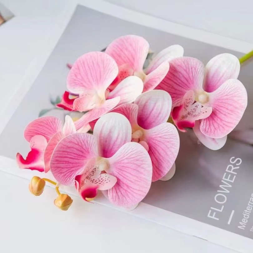 Outdoor Furniture Design - 3D ประดิษฐ์ดอกไม้พลาสติก Butterfly Orchid บ้านแจกันตกแต่งงานแต่งงานสวนกลางแจ้งเจ้าสาวช่อดอกไม้ DIY