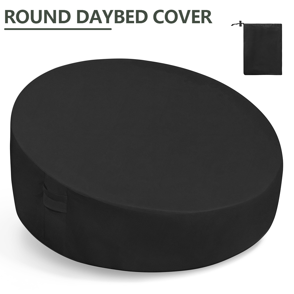 Outdoor Furniture With Covers - ผ้าคลุมเตียงกลม 210D ผ้าอ็อกซ์ฟอร์ดกันน้ำ ผ้าคลุมเตียงสำหรับสวน ผ้าคลุมเฟอร์นิเจอร์อเนกประสงค์สำหรับกลางแจ้ง ป้องกันฝุ่น