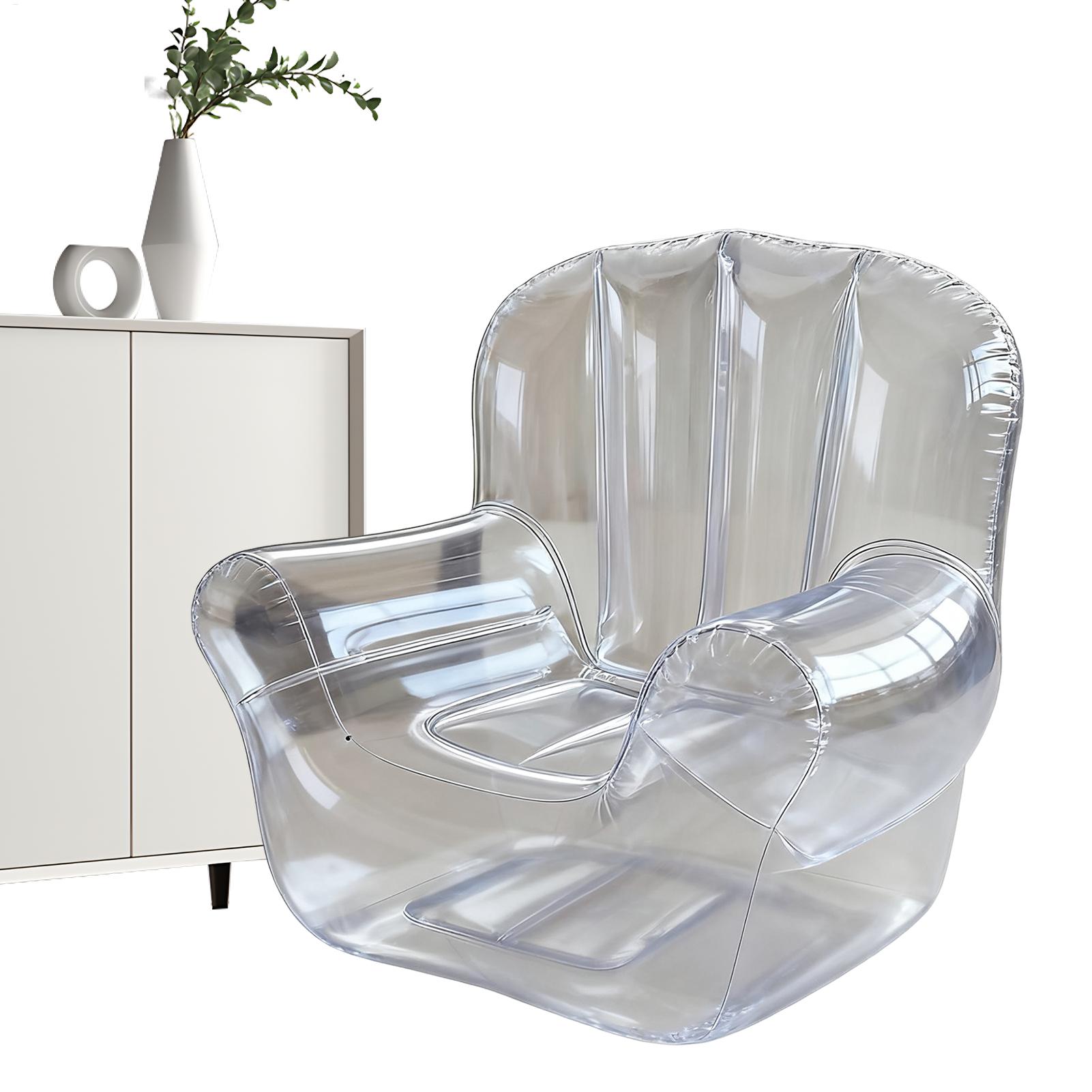 Outdoor Furniture For Pool - โซฟาพีวีซีใสหนาพิเศษ โซฟาเป่าลมสำหรับตั้งแคมป์กลางแจ้ง เก้าอี้พักผ่อนแบบเป่าลมสำหรับคนเดียว ใช้ริมสระน้ำหรือในห้องนอน