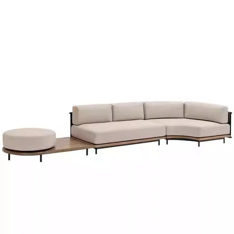 Outdoor Furniture Design - โซฟาหวายกลางแจ้งสไตล์นอร์ดิกสำหรับวิลล่า ลานบ้าน สวน ห้องอาบแดด เก้าอี้หวายดีไซน์เนอร์ เฟอร์นิเจอร์พักผ่อนไม้สักกลางแจ้ง
