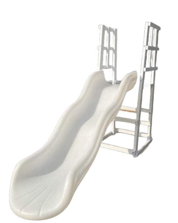 Outdoor Furniture In Sale - สไลเดอร์พลาสติกสีขาวแบบสองช่องสำหรับเด็กเล่นในร่มและกลางแจ้ง ลดราคาพิเศษ เหมาะสำหรับโรงเรียนอนุบาล สวนสาธารณะ และสนามเด็กเล่น