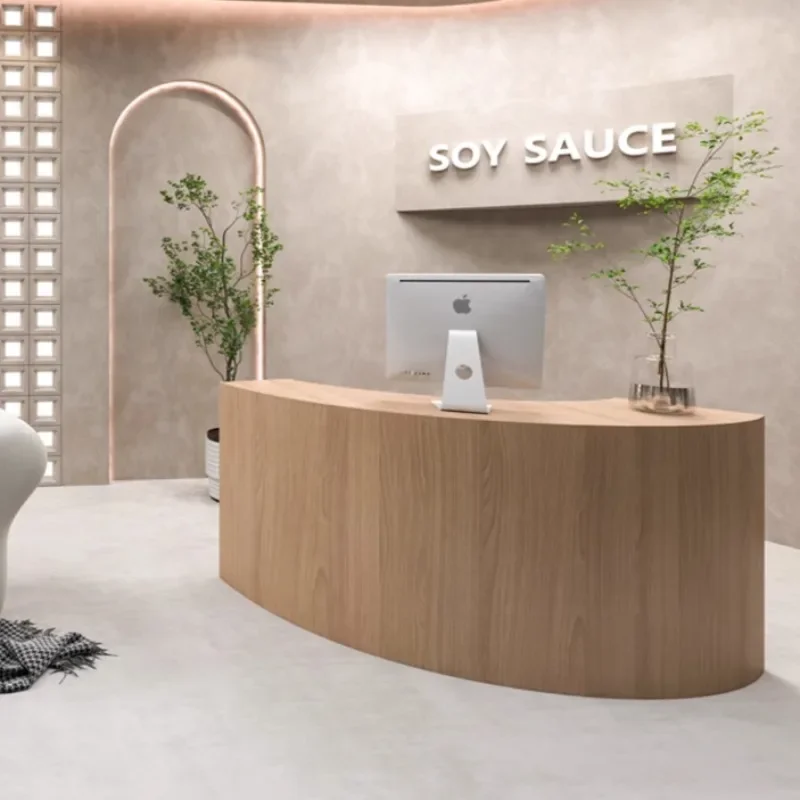 Outdoor Furniture Store - โต๊ะโค้งสำหรับร้านค้า ร้านเสริมสวย เคาน์เตอร์แคชเชียร์ บาร์รับรองภายนอกอาคาร เฟอร์นิเจอร์ไม้ขนาดเล็ก