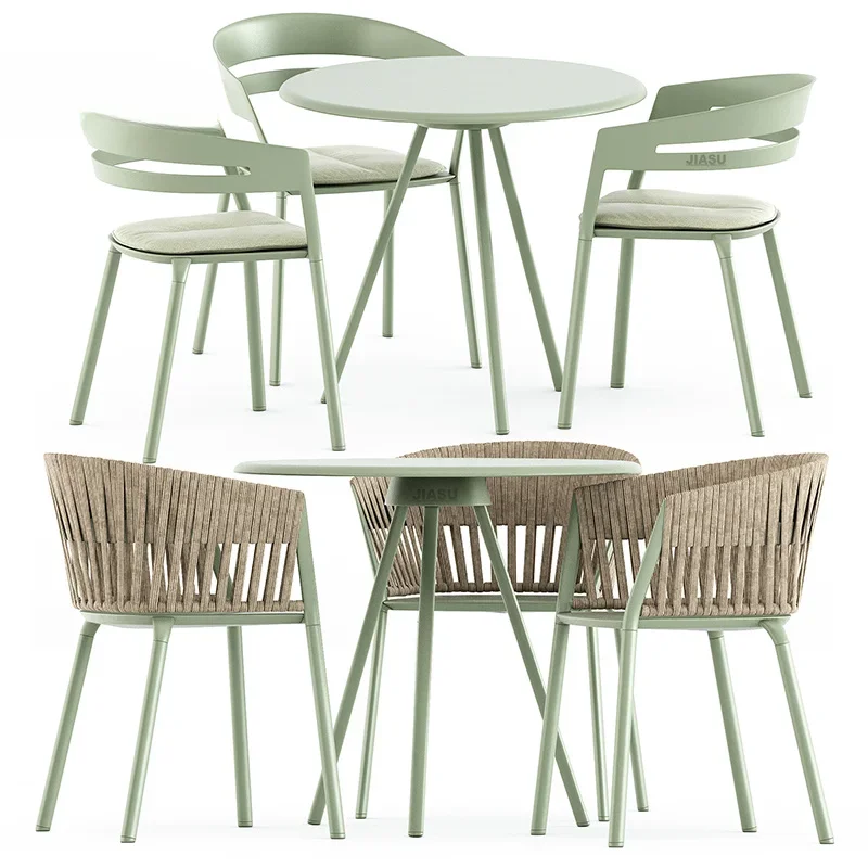 Outdoor Furniture Material - 'เฟอร์นิเจอร์กลางแจ้งเหล็ก 4 ชิ้นสลิงระเบียงโต๊ะและเก้าอี้ชุดสวน