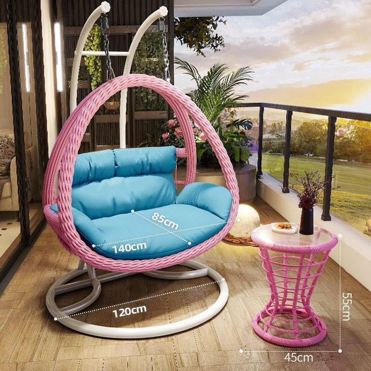 Outdoor Furniture Design - เก้าอี้แขวนดีไซน์ทันสมัยสำหรับในบ้านและนอกบ้าน รูปทรงรังนก สำหรับระเบียงหรือสวน แบบ 2 ที่นั่ง