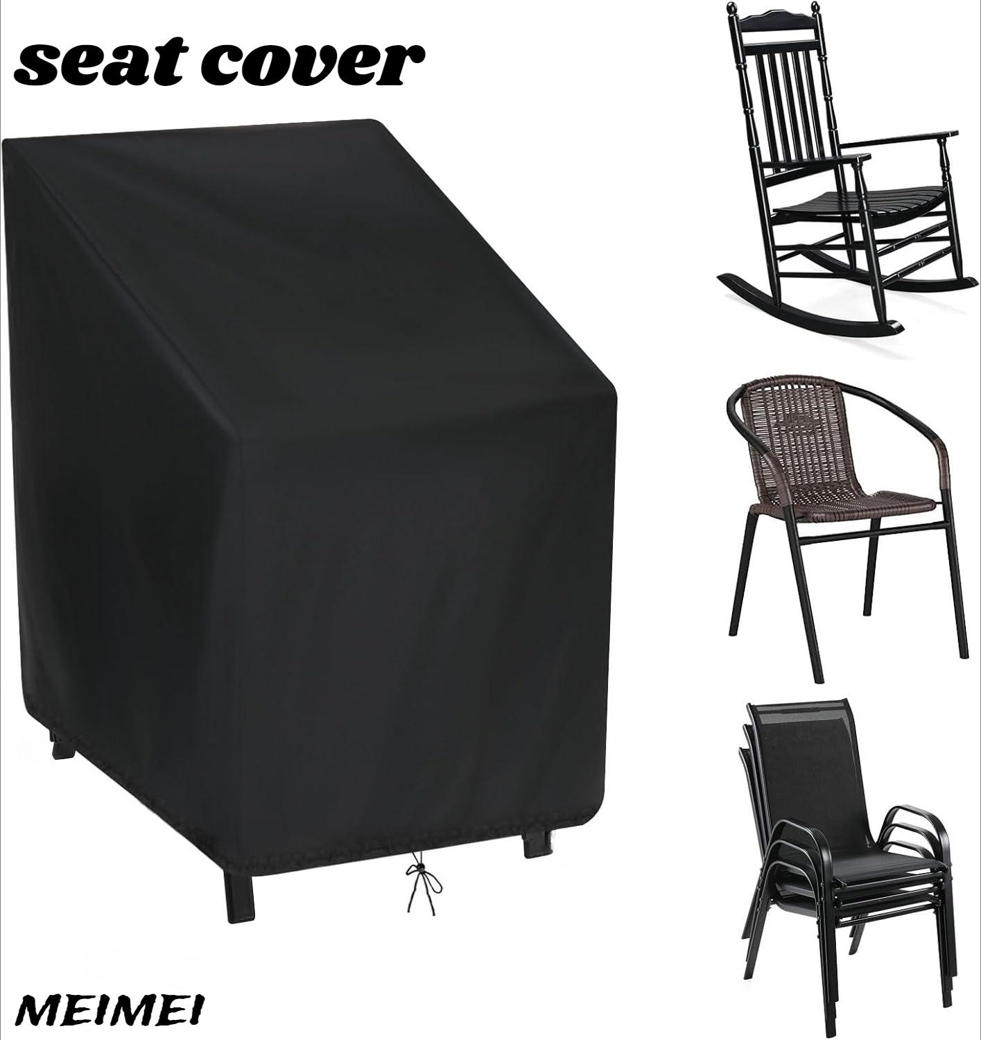 Outdoor Furniture With Covers - ถุงเก็บเก้าอี้แบบซ้อนกันได้ ป้องกันฝุ่นละออง สำหรับเฟอร์นิเจอร์สวนกลางแจ้ง คุณภาพสูง กันน้ำ กันฝุ่น