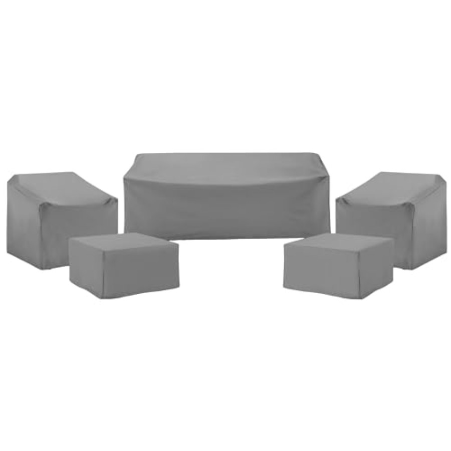 Outdoor Furniture With Covers - ผ้าคลุมเฟอร์นิเจอร์ลานบ้าน กันน้ำ ชุดคลุม 5 ชิ้น สำหรับเก้าอี้กลางแจ้ง