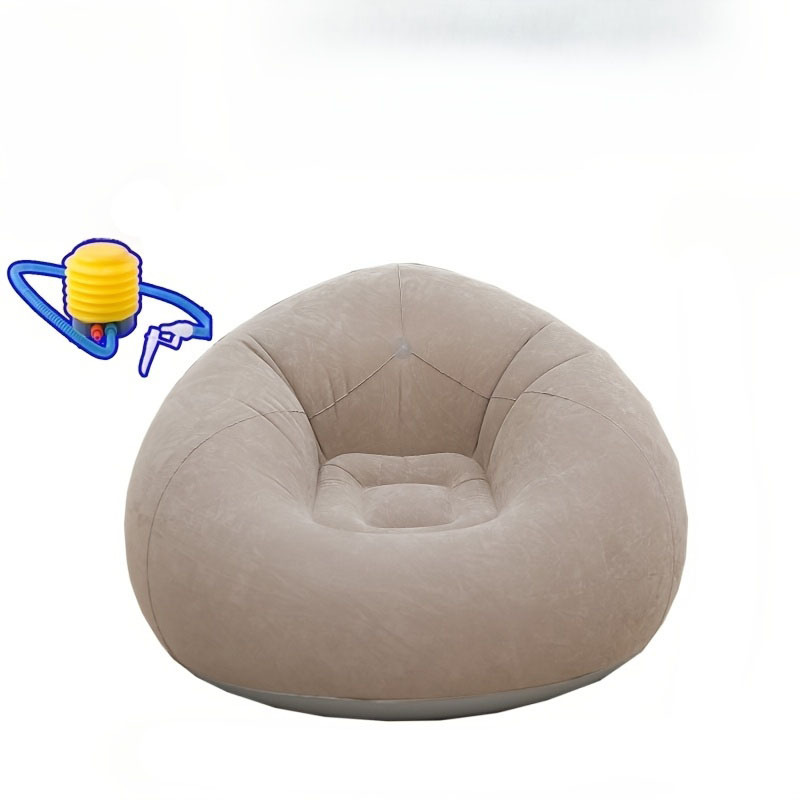 Outdoor Furniture Material - 2 ชิ้น ประกอบด้วยปั๊มลมแบบแมนนวลและโซฟาเป่าลมขนาดใหญ่ วัสดุ PVC สีเทา
