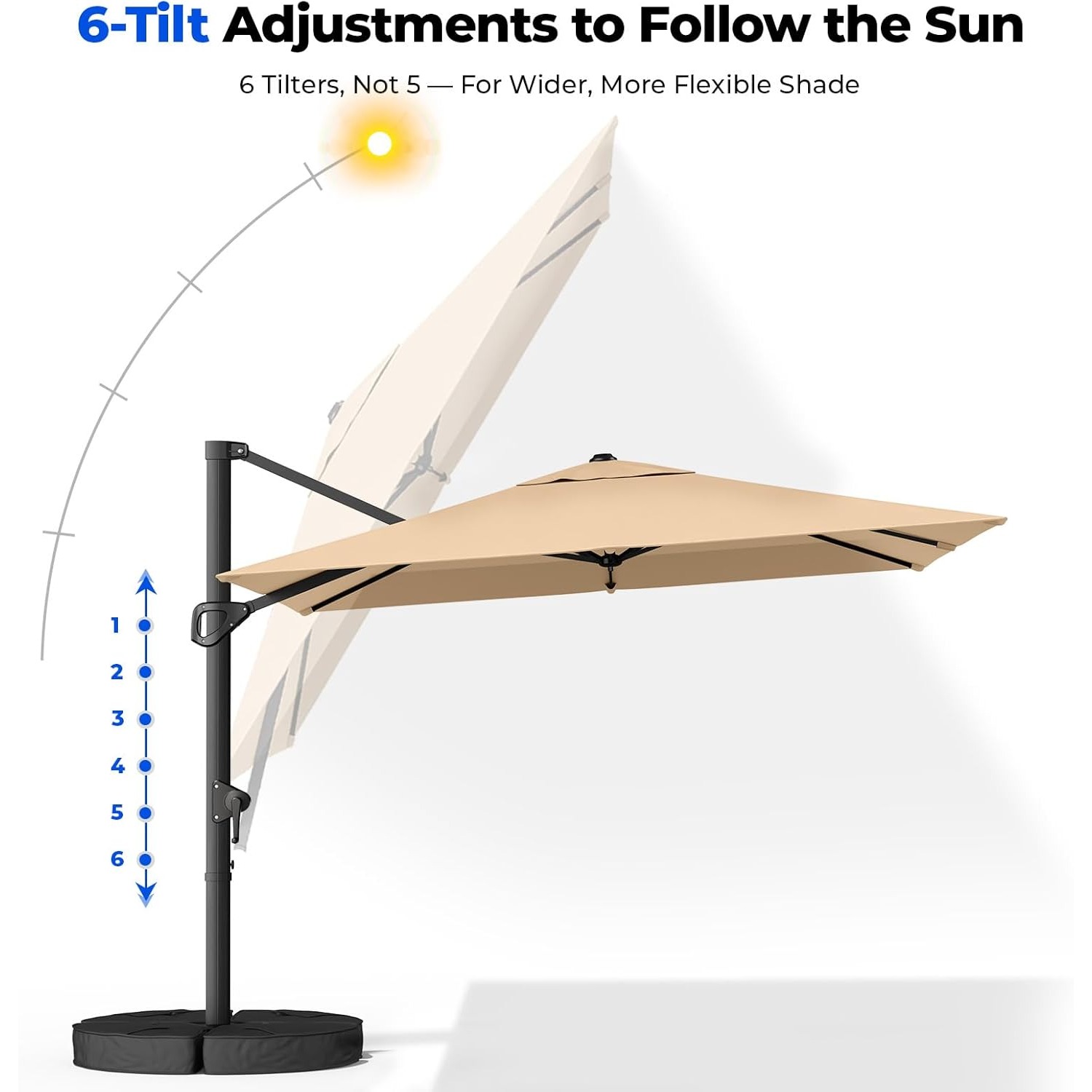ร่มสนามแบบคานยื่นขนาด 10x10 ฟุ - Outdoor Furniture With Umbrella บทวิจารณ์และราคา