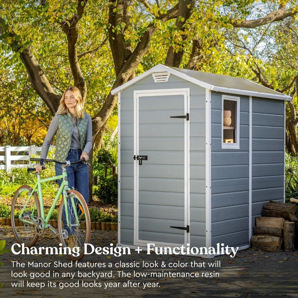 คฤหาสน์ 4x6 เรซิ่นกลางแจ้ง Sto - Outdoor Furniture Store บทวิจารณ์และราคา