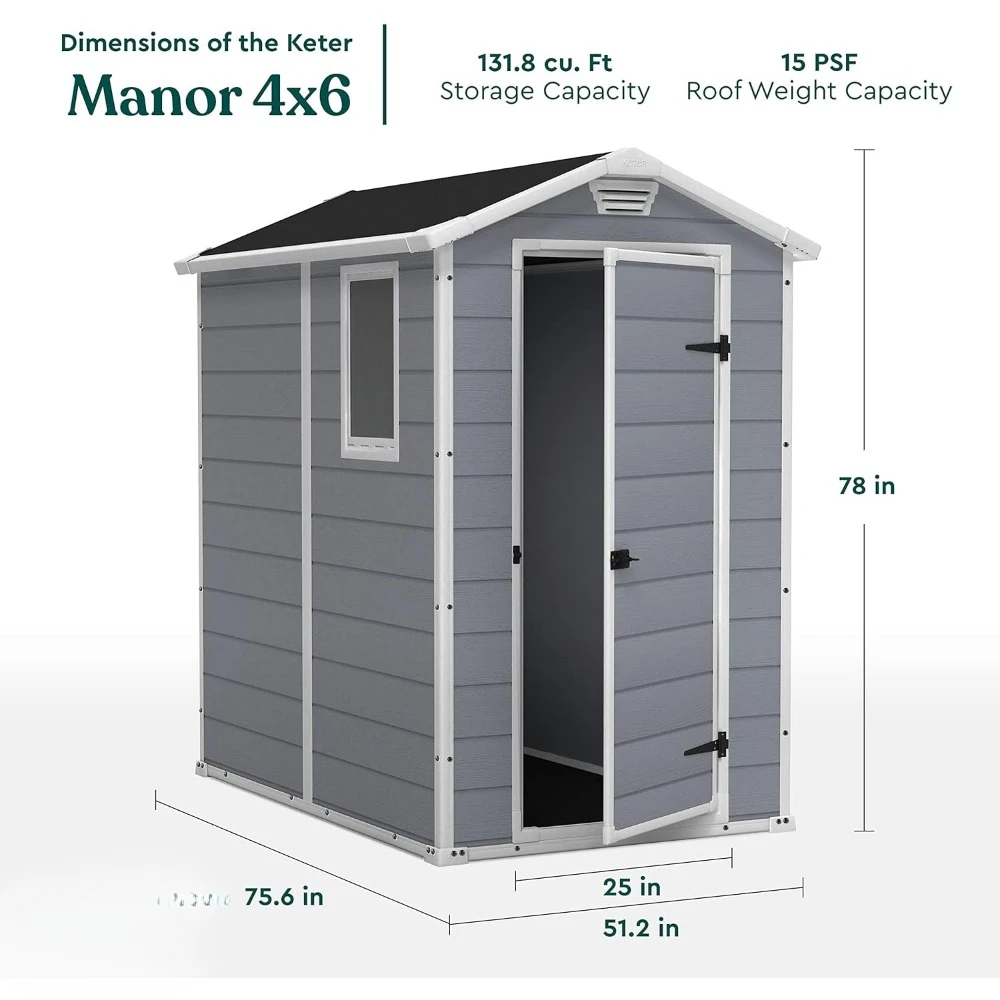 คฤหาสน์ 4x6 เรซิ่นกลางแจ้ง Sto - Outdoor Furniture Store บทวิจารณ์และราคา