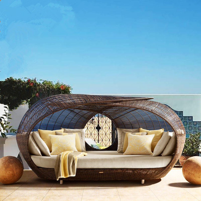 เตียงนอนกลางแจ้งหวายสังเคราะห์ - Outdoor Furniture In Sale บทวิจารณ์และราคา