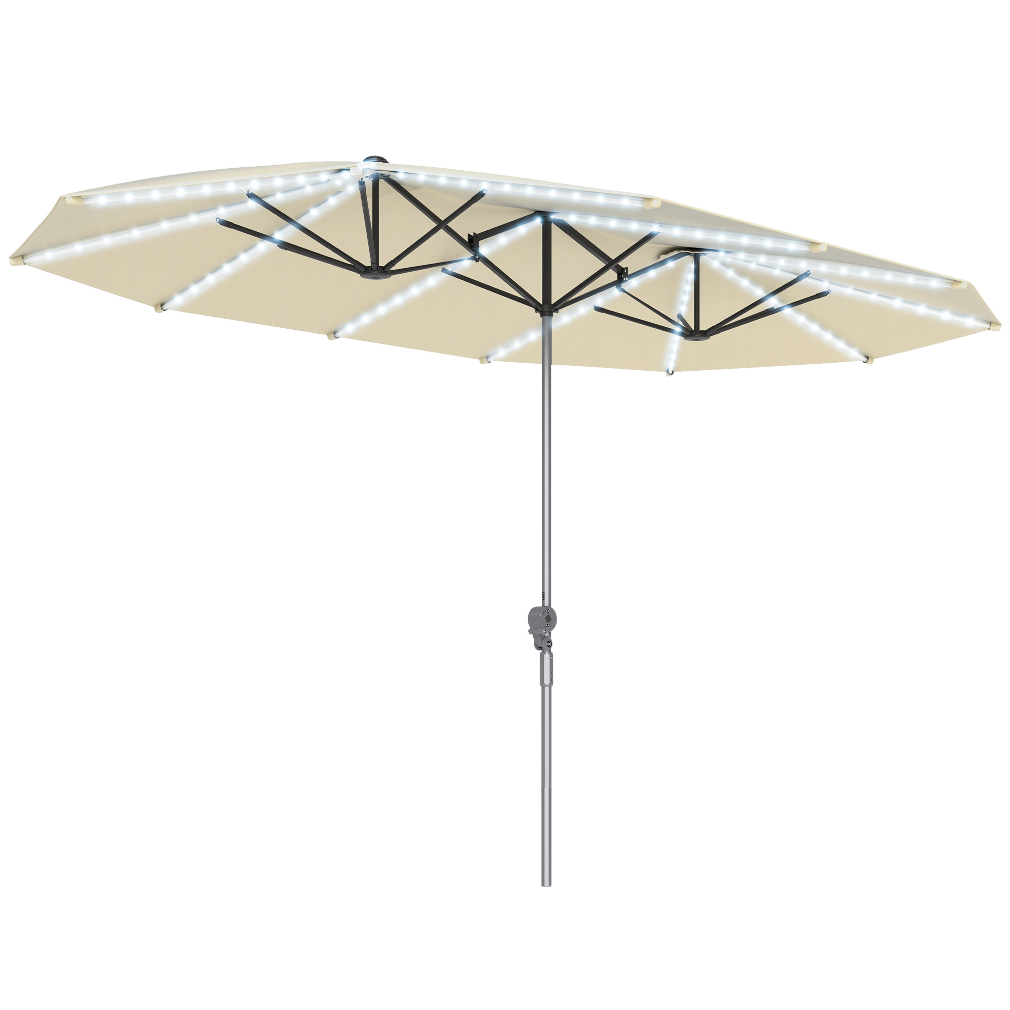 ร่มสนามขนาด 15 ฟุต พร้อมไฟพลัง - Outdoor Furniture With Umbrella บทวิจารณ์และราคา