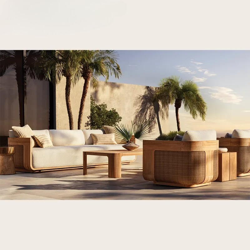 โซฟาไม้สักกลางแจ้งชุดเฟอร์นิเจ - Outdoor Furniture For Pool บทวิจารณ์และราคา
