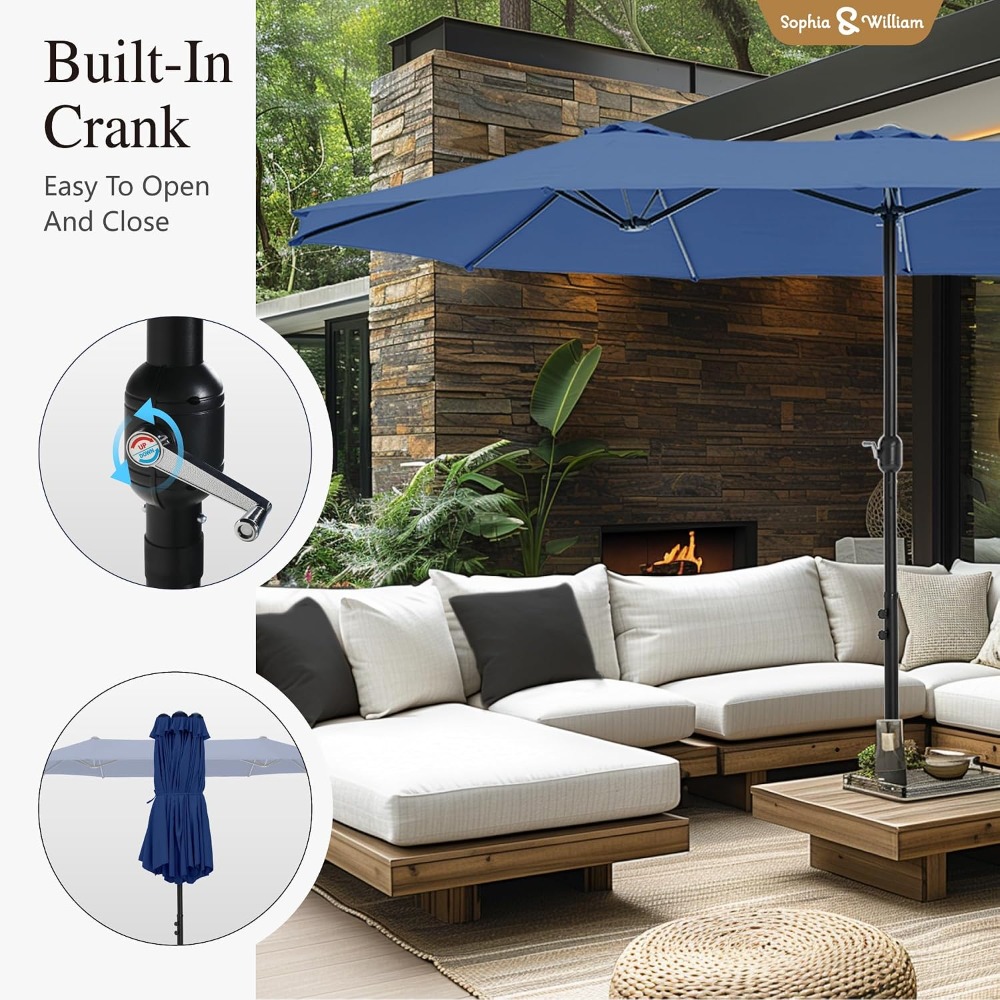 ร่มสนามทรงสี่เหลี่ยมขนาดใหญ่พิ - Outdoor Furniture With Umbrella บทวิจารณ์และราคา