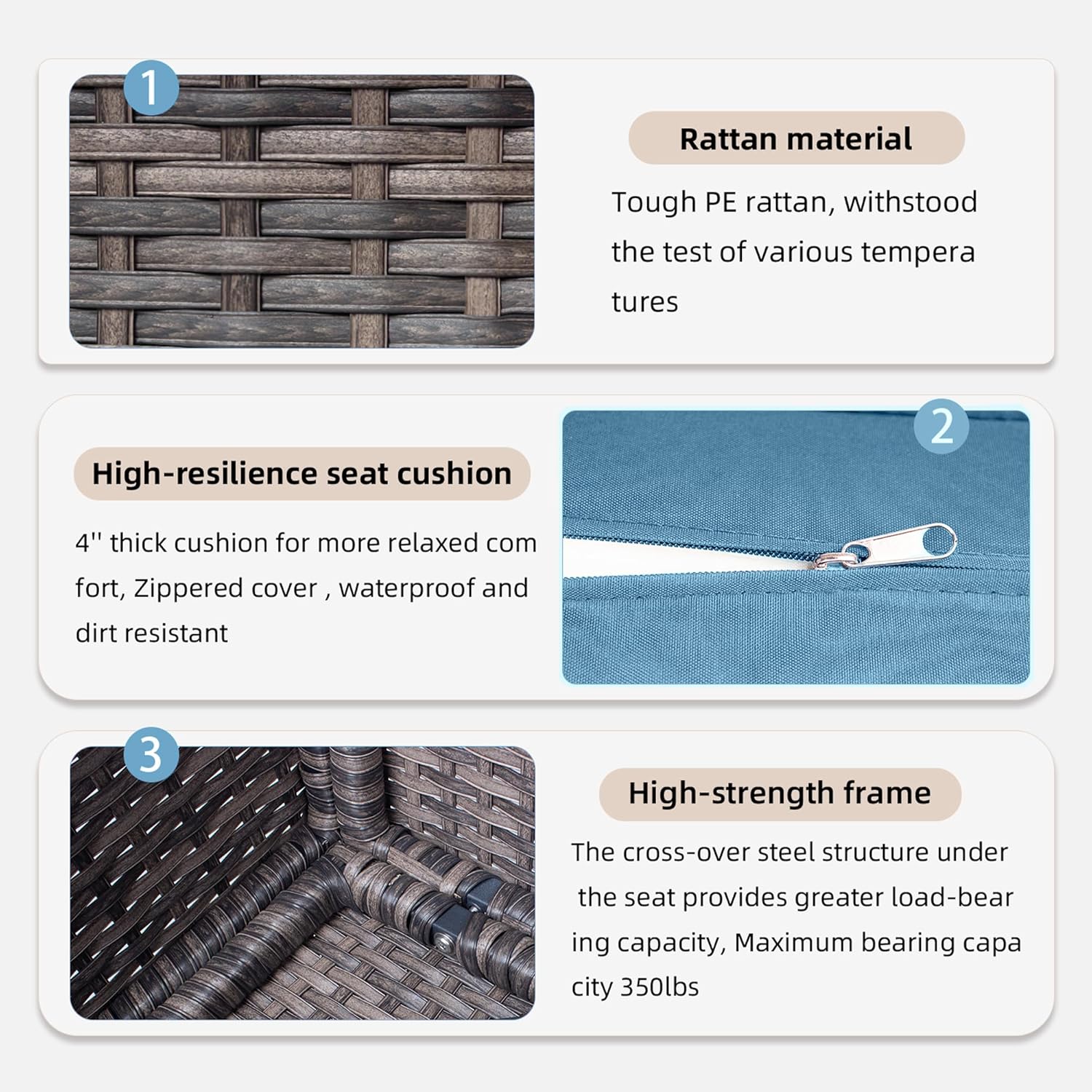โซฟาสามที่นั่งสำหรับกลางแจ้ง ว - Outdoor Furniture Material บทวิจารณ์และราคา
