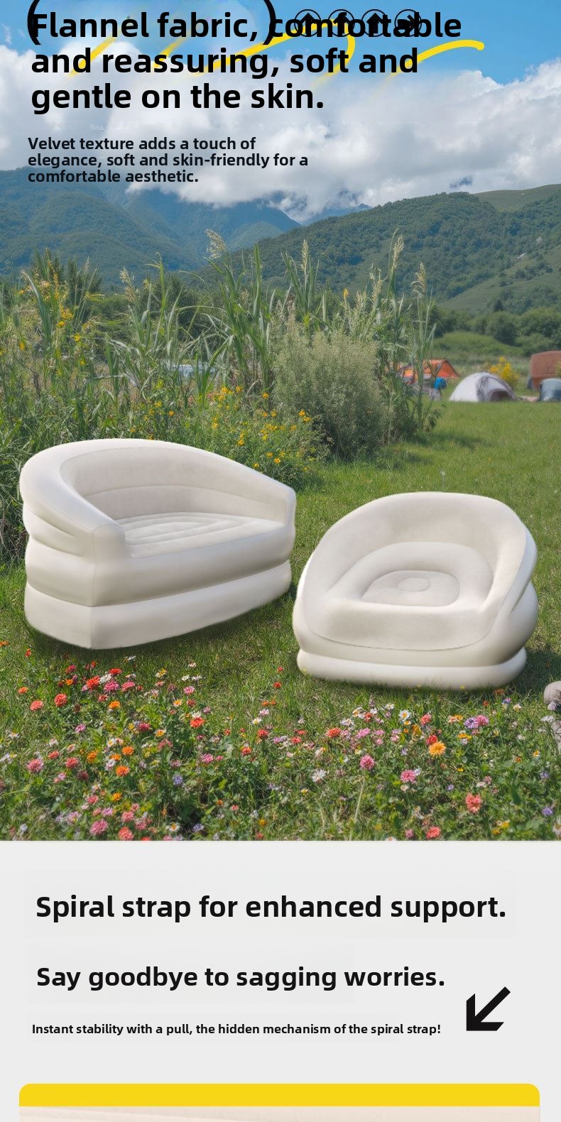 โซฟาพับได้แบบพกพาสำหรับเทศกาลด - Outdoor Furniture Design บทวิจารณ์และราคา