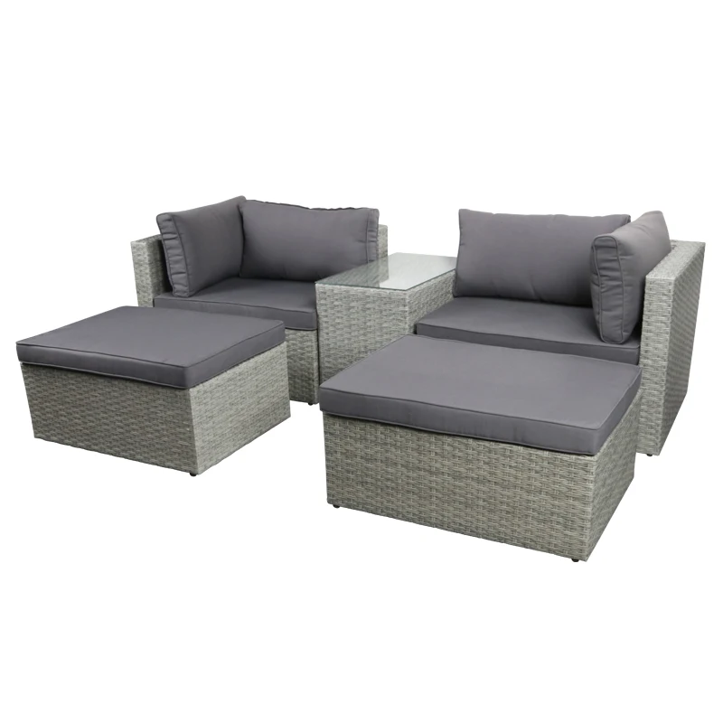 ชุดโซฟาหวายสำหรับสวนกลางแจ้ง 4 - Outdoor Furniture In Sale บทวิจารณ์และราคา