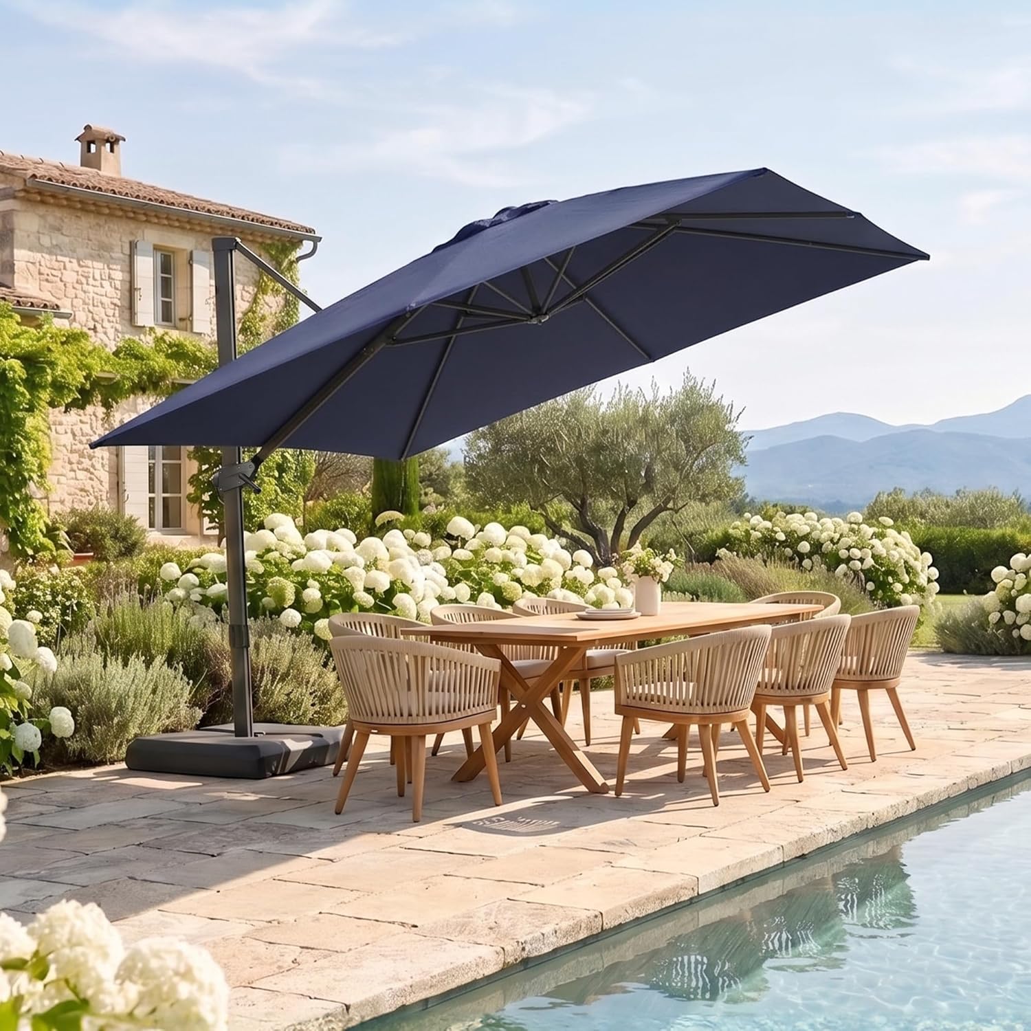 ร่มกันแดดแบบคานยื่นขนาด 10x10  - Outdoor Furniture With Umbrella บทวิจารณ์และราคา