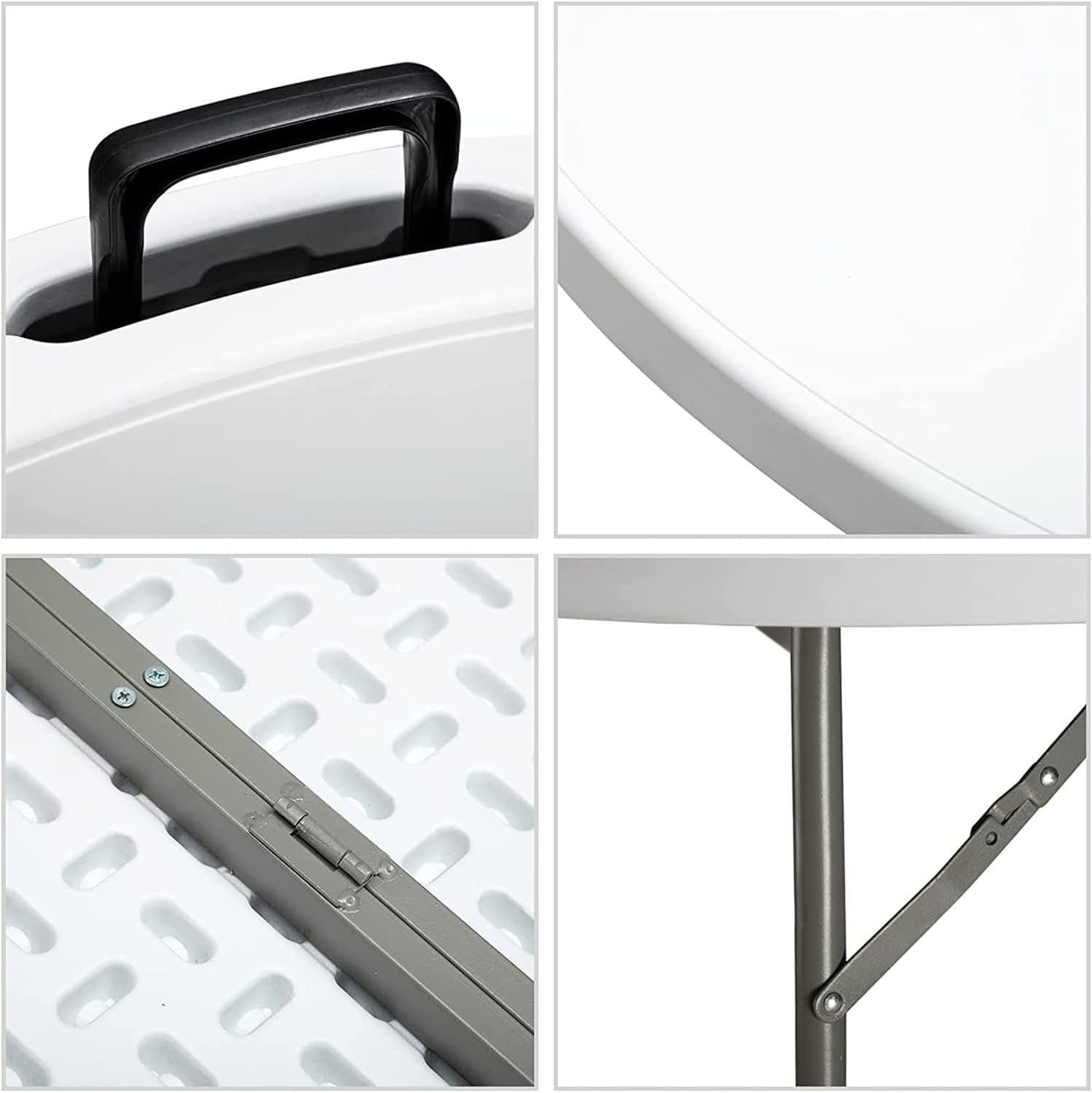 โต๊ะกลมพลาสติกสีขาวแบบพับได้ ข - Outdoor Furniture In Sale บทวิจารณ์และราคา